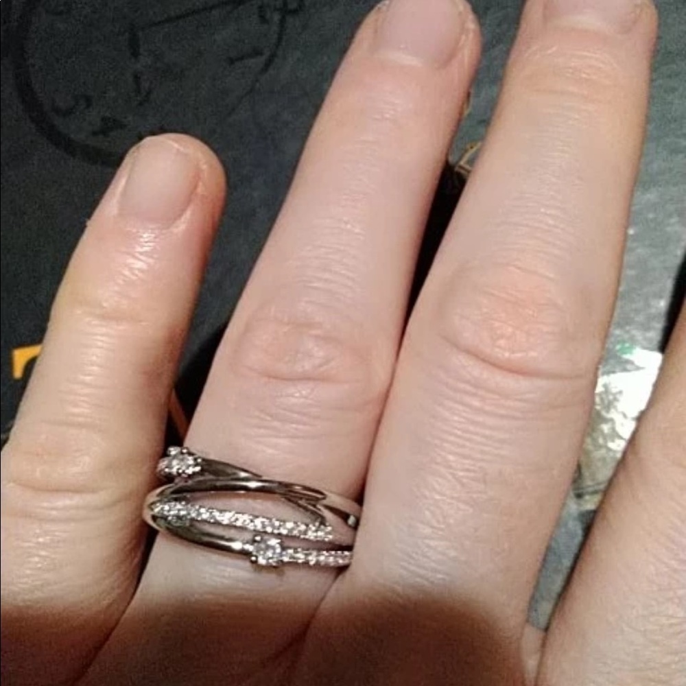 New 925 Silver Stackable Diamond Bridal Ring - Picture 7 of 9